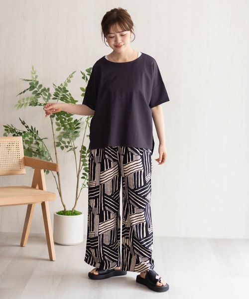 Howdy Marie（ハウディ―マリー）の「Howdy Marie インドレーヨン 総柄ワイドパンツ【接触冷感】（その他パンツ・レディース・ブラック系その他2/ブラック/ブラック系その他/オレンジ系その他/グリーン系その他/ブルー系その他・M/L）」の10枚目の写真