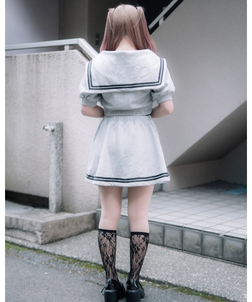 TRAVAS TOKYO（トラバス トウキョウ）の「『TRAVAS TOKYO/トラバス トーキョー』セーラーカラーセットアップ（セットアップ・レディース・ブラック/グレー・FREE）」の15枚目の写真