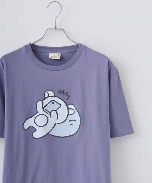 FUNALIVE(ファンアライブ)の「Rilakkuma 天竺 クルーネック ビッグシルエット 半袖Tシャツ(Tシャツ/カットソー・レディース・ベージュ/ダークブルー/ブラック系/サックスブルー/ブラック/スモークピンク/グレー系1/グレー系/パープル系/アッシュグレー/ホワイト/チャコールグレー・M/S/L)」の11枚目の写真