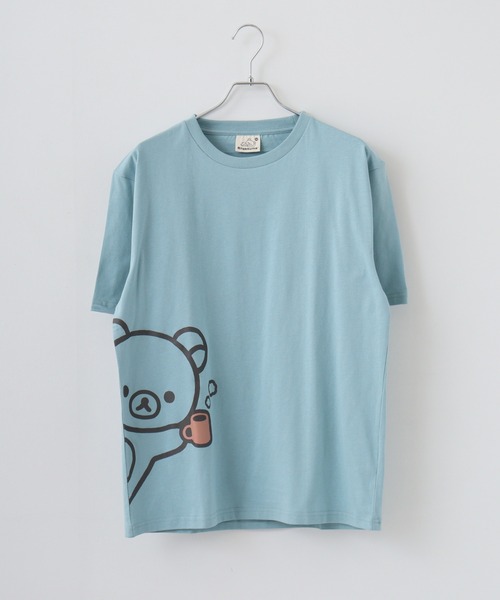 FUNALIVE(ファンアライブ)の「Rilakkuma 天竺 クルーネック ビッグシルエット 半袖Tシャツ(Tシャツ/カットソー・レディース・ベージュ/ダークブルー/ブラック系/サックスブルー/ブラック/スモークピンク/グレー系1/グレー系/パープル系/アッシュグレー/ホワイト/チャコールグレー・M/S/L)」の1枚目の写真