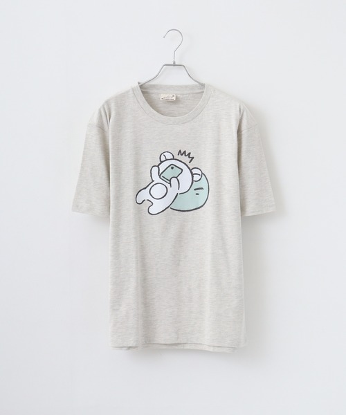 FUNALIVE(ファンアライブ)の「Rilakkuma 天竺 クルーネック ビッグシルエット 半袖Tシャツ(Tシャツ/カットソー・レディース・ベージュ/ダークブルー/ブラック系/サックスブルー/ブラック/スモークピンク/グレー系1/グレー系/パープル系/アッシュグレー/ホワイト/チャコールグレー・M/S/L)」の13枚目の写真