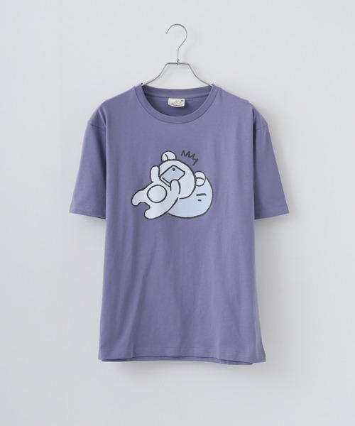 FUNALIVE(ファンアライブ)の「Rilakkuma 天竺 クルーネック ビッグシルエット 半袖Tシャツ(Tシャツ/カットソー・レディース・ベージュ/ダークブルー/ブラック系/サックスブルー/ブラック/スモークピンク/グレー系1/グレー系/パープル系/アッシュグレー/ホワイト/チャコールグレー・M/S/L)」の14枚目の写真
