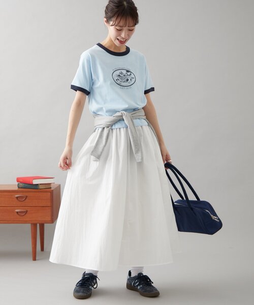 GEVACO（ゲバコ）の「【GEVACO】グラフィック半袖ワッフルリンガーTEE（Tシャツ/カットソー・レディース・アイボリー/サックスブルー/ネイビー・ONE SIZE）」の18枚目の写真