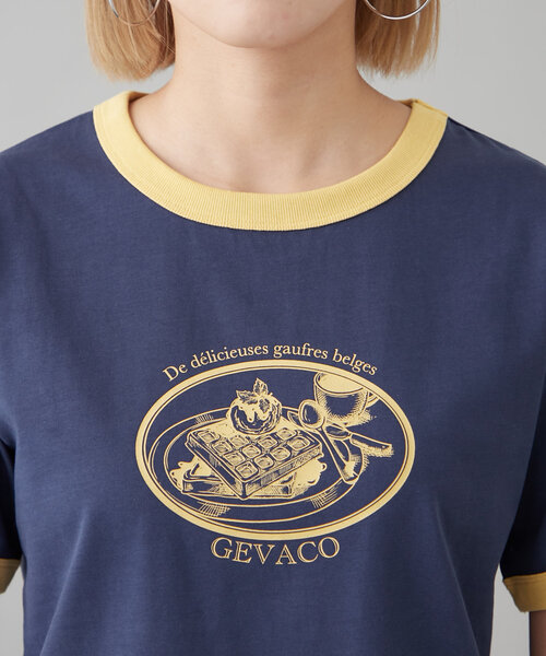 tシャツ 「GEVACO」グラフィック半袖ワッフルリンガーTEE レディース メンズ セール】【GEVACO】グラフィック半袖ワッフルリンガーTEE（T
