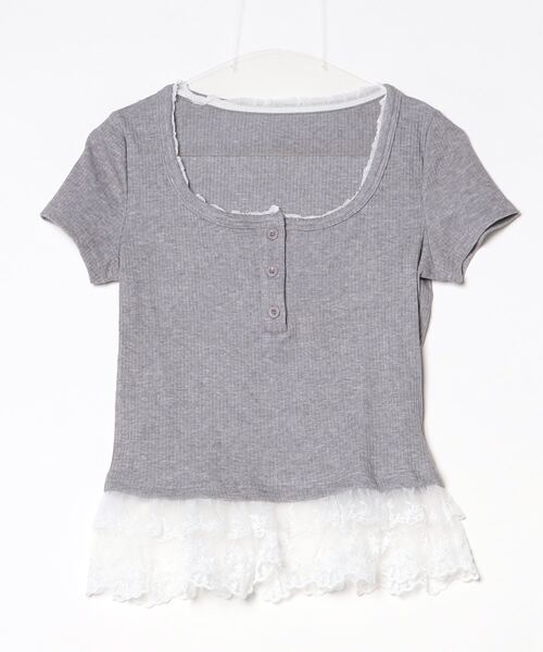 Y2K 裾フリル ヘンリーネックTシャツ/2025 SS COLLECTION（T