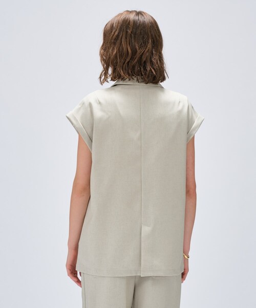 cloenc（クロエンス）の「【セットアップ／手洗い可】リネンブレンドテーラードジレ（テーラードジャケット・レディース・オフホワイト/ブラウン系/ライトグリーン/ダークグレー・01/02）」の18枚目の写真