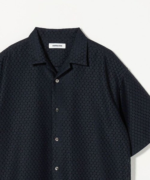 MONKEY TIME（モンキータイム）の「アイレットラッセル オープンカラー シャツ（シャツ/ブラウス・メンズ・ライトブルー/ネイビー/ホワイト・S/XL/L/M）」の3枚目の写真