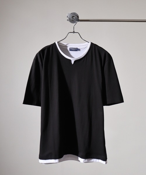 FUNALIVE(ファンアライブ)の「Fake layered short sleeve T-shirt / フェイクレイヤード半袖Tシャツ unisex(Tシャツ/カットソー・メンズ・ベージュ/ホワイト/ブラック/ネイビー・LL/M/L)」の8枚目の写真