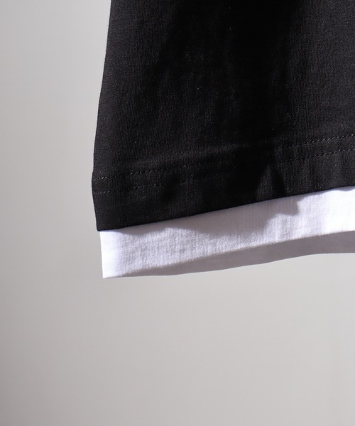 FUNALIVE(ファンアライブ)の「Fake layered short sleeve T-shirt / フェイクレイヤード半袖Tシャツ unisex(Tシャツ/カットソー・メンズ・ベージュ/ホワイト/ブラック/ネイビー・LL/M/L)」の5枚目の写真