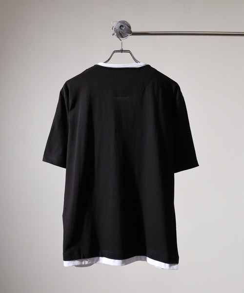 FUNALIVE(ファンアライブ)の「Fake layered short sleeve T-shirt / フェイクレイヤード半袖Tシャツ unisex(Tシャツ/カットソー・メンズ・ベージュ/ホワイト/ブラック/ネイビー・LL/M/L)」の10枚目の写真