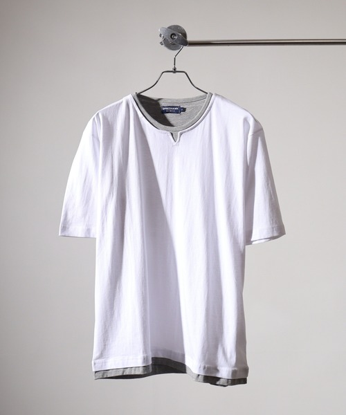 FUNALIVE(ファンアライブ)の「Fake layered short sleeve T-shirt / フェイクレイヤード半袖Tシャツ unisex(Tシャツ/カットソー・メンズ・ベージュ/ホワイト/ブラック/ネイビー・LL/M/L)」の12枚目の写真