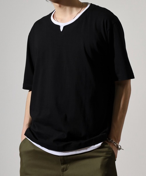 FUNALIVE(ファンアライブ)の「Fake layered short sleeve T-shirt / フェイクレイヤード半袖Tシャツ unisex(Tシャツ/カットソー・メンズ・ベージュ/ホワイト/ブラック/ネイビー・LL/M/L)」の17枚目の写真