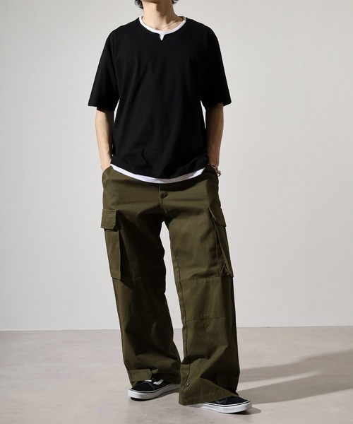 FUNALIVE(ファンアライブ)の「Fake layered short sleeve T-shirt / フェイクレイヤード半袖Tシャツ unisex(Tシャツ/カットソー・メンズ・ベージュ/ホワイト/ブラック/ネイビー・LL/M/L)」の16枚目の写真