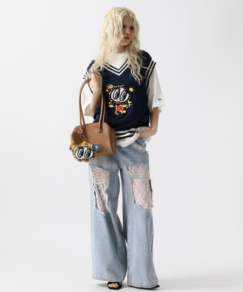 FOREVER 21（フォーエバー トゥエンティーワン）の「【2025SS】ダメージレースデニムパンツ（デニムパンツ・レディース・ブルー/ライトブルー/ブルー系その他・SMALL/MEDIUM/LARGE）」の11枚目の写真