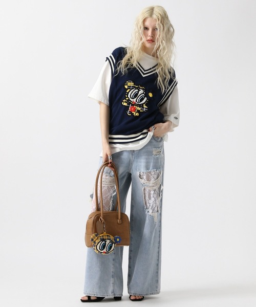 FOREVER 21（フォーエバー トゥエンティーワン）の「【2025SS】ダメージレースデニムパンツ（デニムパンツ・レディース・ブルー/ライトブルー/ブルー系その他・SMALL/MEDIUM/LARGE）」の13枚目の写真