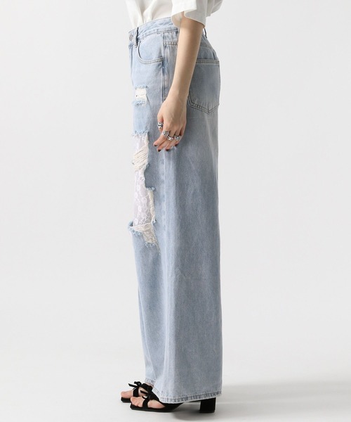 FOREVER 21（フォーエバー トゥエンティーワン）の「【2025SS】ダメージレースデニムパンツ（デニムパンツ・レディース・ブルー/ライトブルー/ブルー系その他・SMALL/MEDIUM/LARGE）」の16枚目の写真