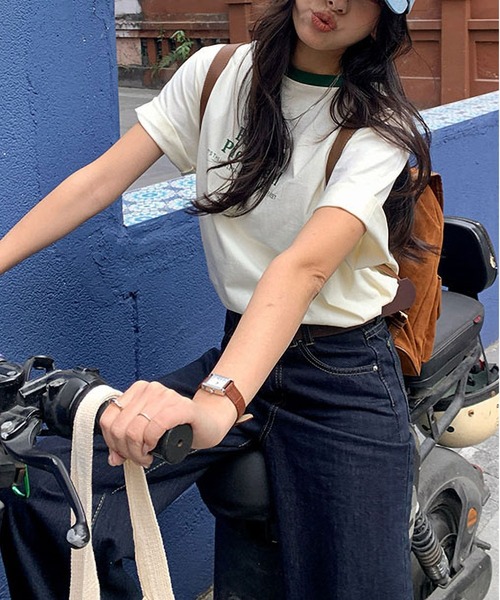 MAISON DE THERESE（メゾン ド テレーズ）の「カラーコントラスト襟プリントTシャツ（Tシャツ/カットソー・レディース・アイボリー/ホワイト/グレー/ネイビー・FREE）」の11枚目の写真