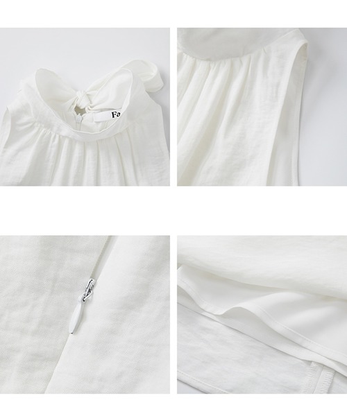 Fano Studios(ファノ ストゥディオズ)の「ホルタ―ネック リボンタイ ノースリーブトップス FX25S014【Fano Studios】(Tシャツ/カットソー・レディース・ホワイト・S/M/L)」の16枚目の写真