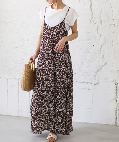 La-gemme（ラジェム）の「キャミソールマキシワンピース（ワンピース・レディース・グリーン系その他/ベージュ/グリーン/ベージュ系その他/ブラック系その他/ブラウン系その他/ブラック/ブラック系その他2/オリーブ/ライトブラウン/ベージュ系その他2/ネイビー・C/フリー）」の6枚目の写真