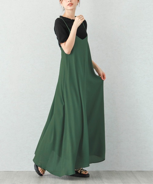 La-gemme（ラジェム）の「キャミソールマキシワンピース（ワンピース・レディース・グリーン系その他/ベージュ/グリーン/ベージュ系その他/ブラック系その他/ブラウン系その他/ブラック/ブラック系その他2/オリーブ/ライトブラウン/ベージュ系その他2/ネイビー・C/フリー）」の10枚目の写真