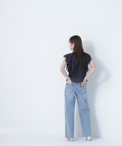 NATURAL BEAUTY BASIC シアーラッフルフリルブラウス　ベージュ 楽天市場】シアーラッフルフリルブラウス NATURAL BEAUTY BASIC