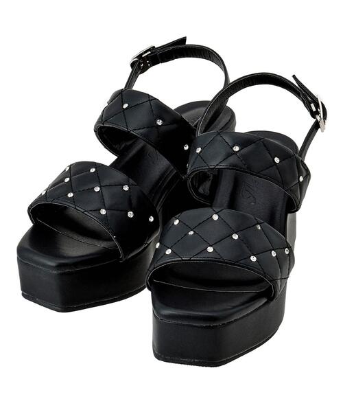 INGNI（イング）の「ビジューキルティングサンダル（サンダル・レディース・ブラック/アイボリー・M/L）」の3枚目の写真