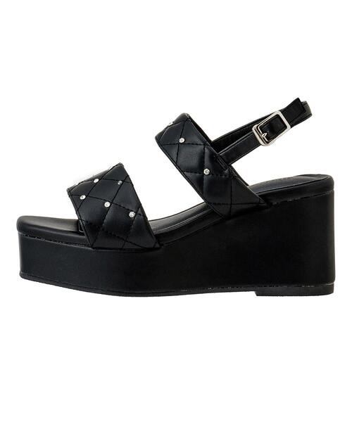 INGNI（イング）の「ビジューキルティングサンダル（サンダル・レディース・ブラック/アイボリー・M/L）」の4枚目の写真