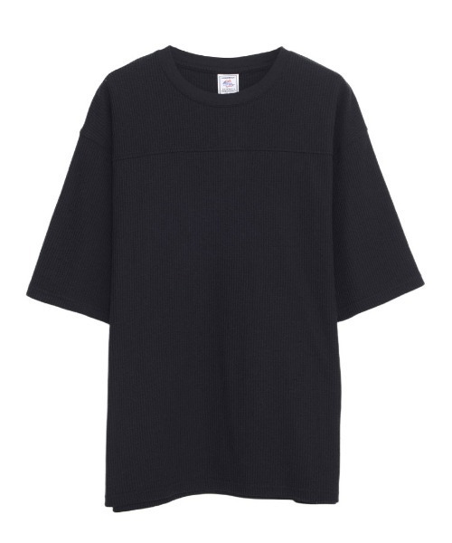 JEMORGAN(ジェーイーモーガン)の「『JEMORGAN LONG JOHNS/ジェーイーモーガンロングジョーンズ』CVCワッフル切替セットイン5分袖クルーTEE【+】(Tシャツ/カットソー・メンズ・ブラック/ネイビー/杢グレー/ホワイト・XL/L/M)」の11枚目の写真