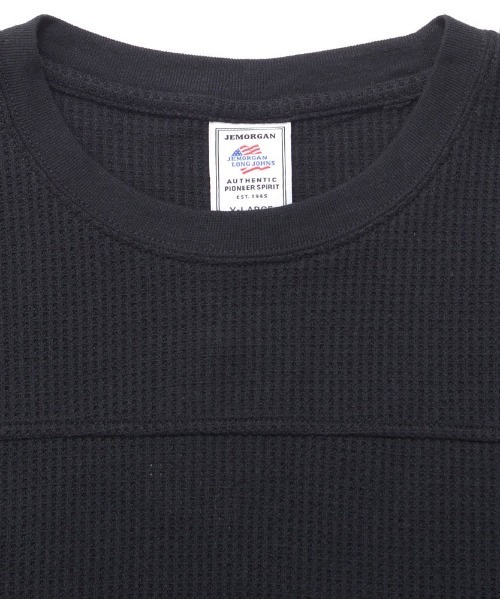 JEMORGAN(ジェーイーモーガン)の「『JEMORGAN LONG JOHNS/ジェーイーモーガンロングジョーンズ』CVCワッフル切替セットイン5分袖クルーTEE【+】(Tシャツ/カットソー・メンズ・ブラック/ネイビー/杢グレー/ホワイト・XL/L/M)」の13枚目の写真