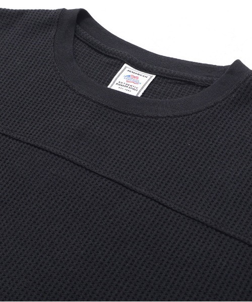 JEMORGAN(ジェーイーモーガン)の「『JEMORGAN LONG JOHNS/ジェーイーモーガンロングジョーンズ』CVCワッフル切替セットイン5分袖クルーTEE【+】(Tシャツ/カットソー・メンズ・ブラック/ネイビー/杢グレー/ホワイト・XL/L/M)」の14枚目の写真