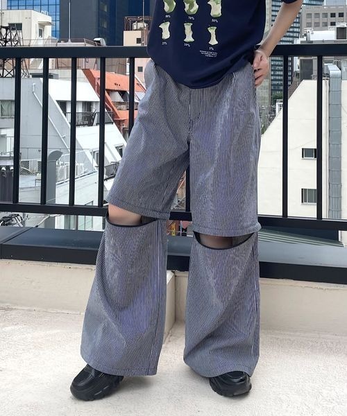 【Vikini Vender】ヘイローストライプパンツセットアップ Vikini Vender】ヘイローストライプパンツセットアップ (Vikini