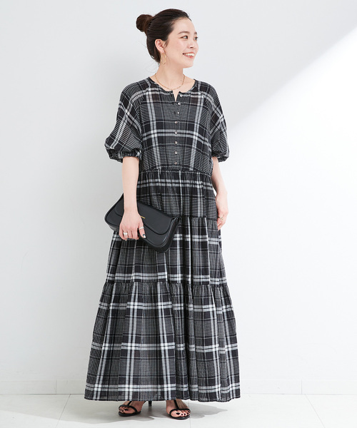 B.C STOCK(ベーセーストック)の「ウォッシャブル / ボイルティアードバルーン袖ワンピース(ワンピース・レディース・ブラック系その他/ブルー/ブラック/ピンク系その他・FREE)」の16枚目の写真