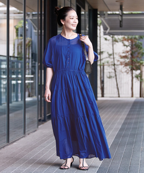 B.C STOCK(ベーセーストック)の「ウォッシャブル / ボイルティアードバルーン袖ワンピース(ワンピース・レディース・ブラック系その他/ブルー/ブラック/ピンク系その他・FREE)」の20枚目の写真