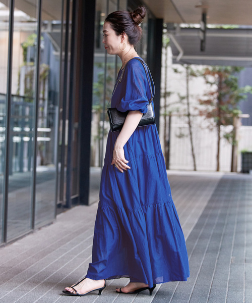 B.C STOCK(ベーセーストック)の「ウォッシャブル / ボイルティアードバルーン袖ワンピース(ワンピース・レディース・ブラック系その他/ブルー/ブラック/ピンク系その他・FREE)」の21枚目の写真