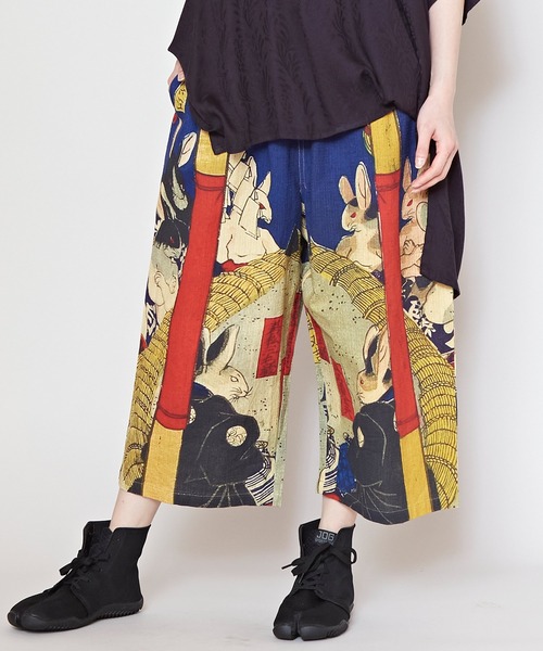 カヤ（カヤ）の「【カヤ】着る、NIPPON ART 倭の絵メンズパンツ（その他パンツ・メンズ・ブラック/ダークネイビー/ライトブルー/ネイビー/ピンク/レッド/イエロー・FREE）」の6枚目の写真