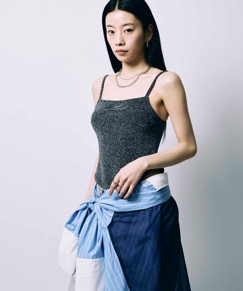 led.tokyo（レッドトウキョウ）の「【led.tokyo】BACK SHEER STRIPE SHIRT/バックシアーストライプシャツ（シャツ/ブラウス・レディース・グレー/ブルー・FREE）」の3枚目の写真