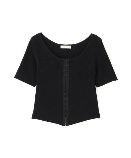 FREE'S MART（フリーズマート）の「◆フロントホックリブニット（ニット/セーター・レディース・グレー/ブラック/ホワイト・FREE）」の4枚目の写真