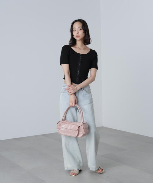 FREE'S MART（フリーズマート）の「◆フロントホックリブニット（ニット/セーター・レディース・グレー/ブラック/ホワイト・FREE）」の11枚目の写真