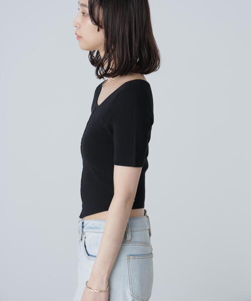 FREE'S MART（フリーズマート）の「◆フロントホックリブニット（ニット/セーター・レディース・グレー/ブラック/ホワイト・FREE）」の14枚目の写真