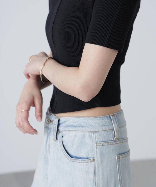 FREE'S MART（フリーズマート）の「◆フロントホックリブニット（ニット/セーター・レディース・グレー/ブラック/ホワイト・FREE）」の19枚目の写真