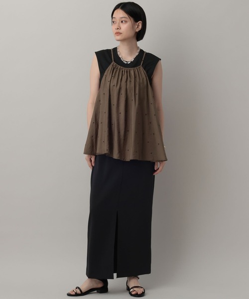 A part by（アパートバイ）の「ドットシシュウキャミ（キャミソール・レディース・ブラック/ブラウン/オフホワイト・FREE）」の10枚目の写真