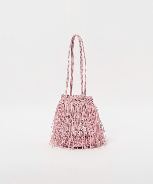 The Bagmati（ザバグマティ）の「＜The Bagmati＞フリンジ ショルダーバッグ＜ Select by EMMEL REFINES ＞（ショルダーバッグ・レディース・ナチュラル/ピンク・FREE）」の5枚目の写真