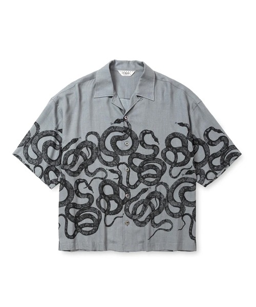 CALEE/キャリー 5SLEEVES DROP SHOULDER SH SNAKE PATTERN シャツ