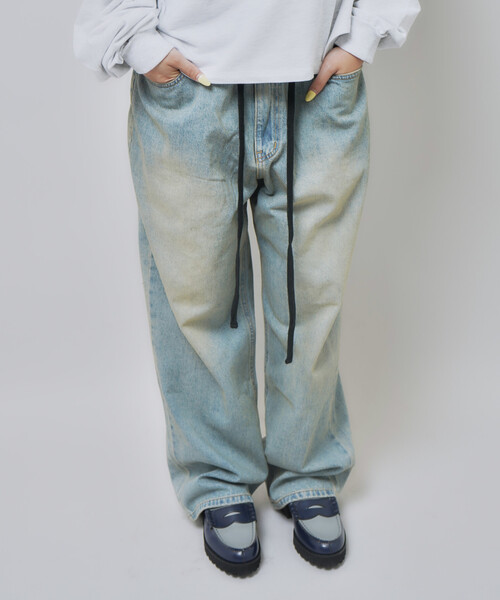 s/e/o(エスイーオー)の「【Geek Office / ギークオフィス】s/e/o / エスイーオー OVERSIZED DENIM EASY PANTS(デニムパンツ・レディース・ブルー系その他・SMALL)」の1枚目の写真