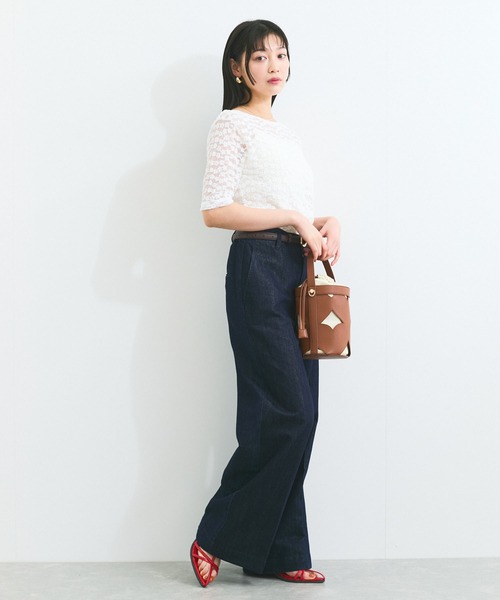 VIS（ビス）の「カットワーク2WAYバッグ（ハンドバッグ・レディース・ブラック/ホワイト系その他3/ブラウン系その他3・FREE）」の14枚目の写真