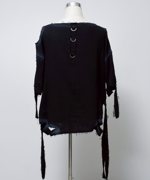 REFLEM(レフレム)の「『REFLEM/レフレム』ダブルガーゼダメージデザイントップス(Tシャツ/カットソー・レディース・ホワイト/ブラック/グレー・FREE)」の15枚目の写真