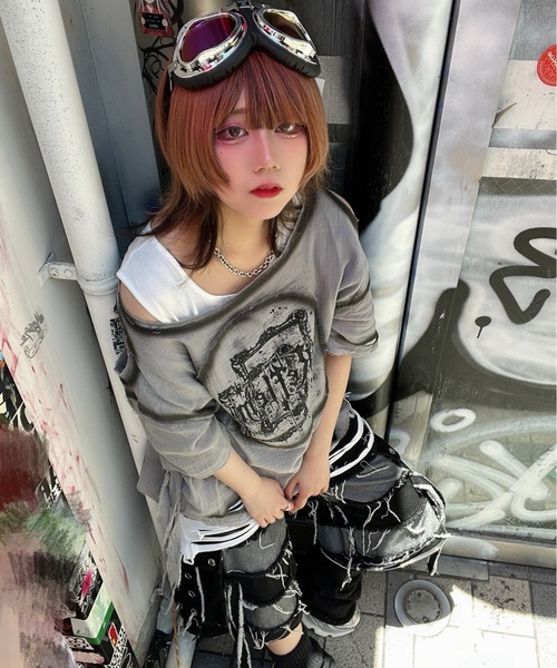 REFLEM/レフレム ダブルガーゼダメージデザイントップス REFLEM/レフレム』ダブルガーゼダメージデザイントップス（T