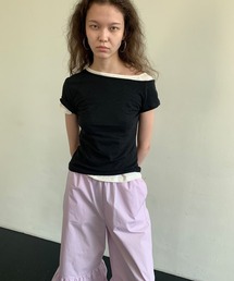 LONSLAN | 【LONSLAN】 アシンメトリー オフショルダーTシャツ LONW25s040(Tシャツ/カットソー)