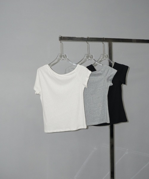LONSLAN】 アシンメトリー オフショルダーTシャツ LONW25s040
