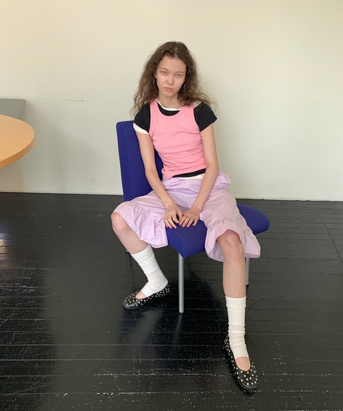 LONSLAN（ロンスラン）の「【LONSLAN】 アシンメトリー オフショルダーTシャツ LONW25s040（Tシャツ/カットソー・レディース・アイボリー/ブラック/グレー・M）」の18枚目の写真